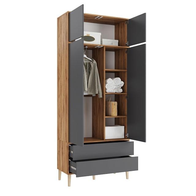 Шкаф распашной Скарлет - 11 Графит