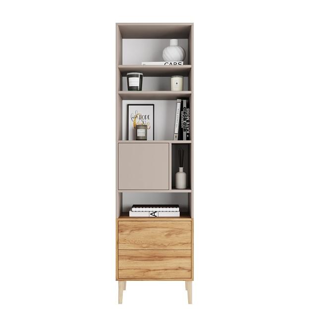 Стеллаж Скарлет - 2 Дуб Золотистый / Кашемир