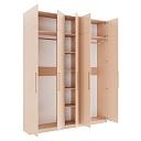 Шкаф распашной Калифорния - 5 с антресолью Сатин