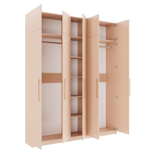 Шкаф распашной Калифорния - 5 с антресолью Сатин