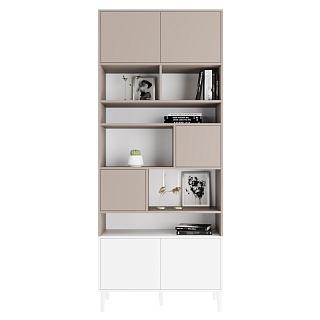 Стеллаж Скарлет - 8 Белый / Кашемир