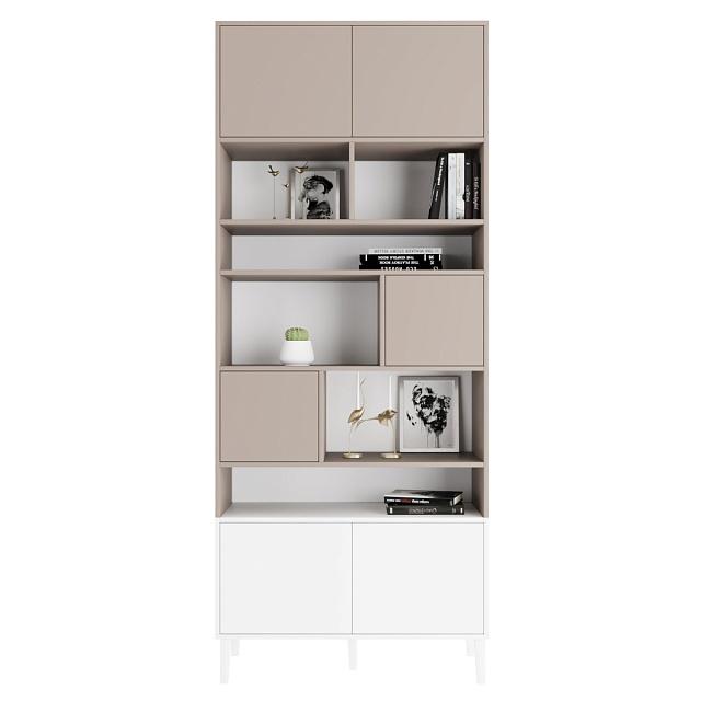 Стеллаж Скарлет - 8 Белый / Кашемир