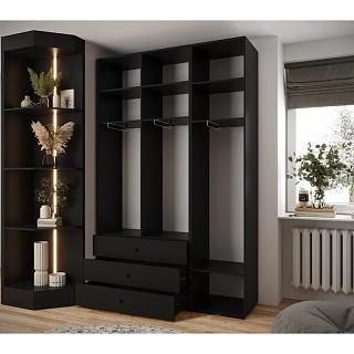 Шкаф распашной Мори - 6 Черный