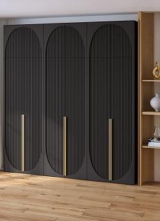 Шкаф распашной Брей - 3 с антресолью Черный