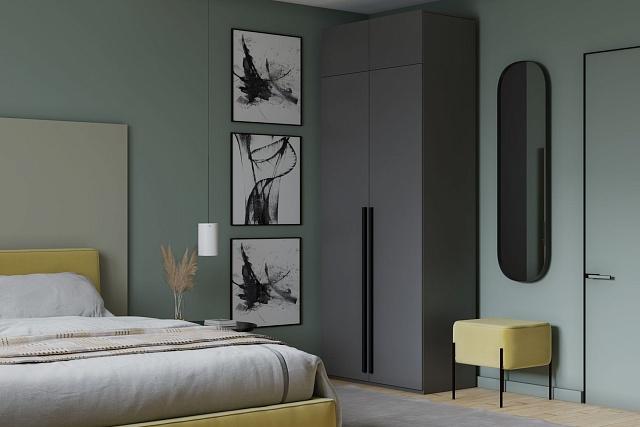 Шкаф распашной Лорена Пакс - 2 с антресолью Графит