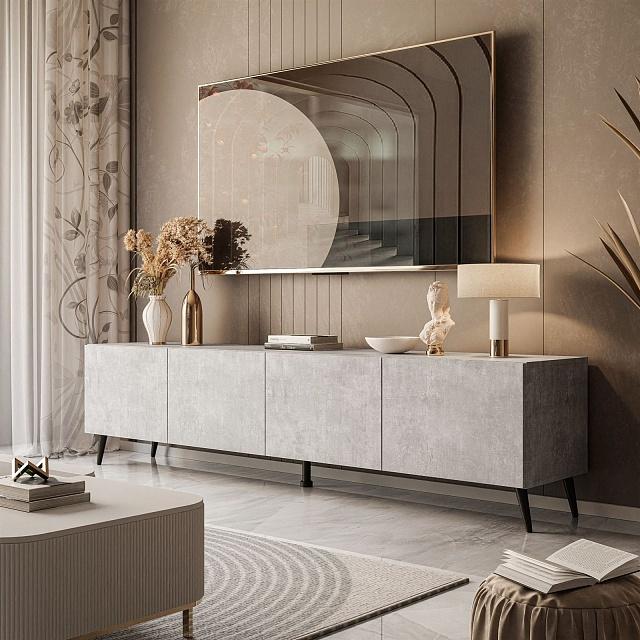 Тумба под ТВ Виго - 1 на ножках Ателье Светлое