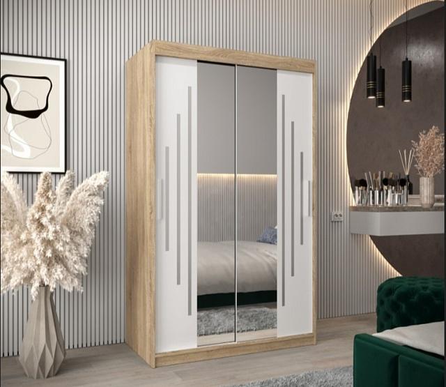 Шкаф-купе Валмиера NEW - 4 Дуб Сонома / Белый