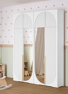 Шкаф распашной Брей - 2.1 с антресолью Белый