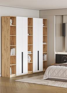 Шкаф распашной Хейсон - 11 Дуб Золотистый / Белый