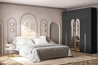 Шкаф распашной Рослин - 6.1 с антресолью Черный