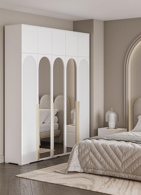 Шкаф распашной Рослин - 5.1 с антресолью Белый