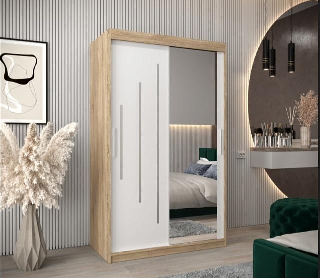 Шкаф-купе Валмиера NEW - 3 Дуб Сонома / Белый