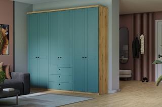 Шкаф распашной София РАХ - 12 МДФ Аквамарин