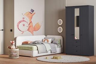 Шкаф распашной София РАХ - 15 МДФ Графит