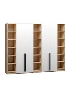 Шкаф распашной Хейсон - 11 Дуб Золотистый / Белый