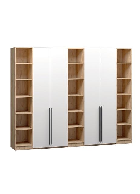 Шкаф распашной Хейсон - 11 Дуб Золотистый / Белый