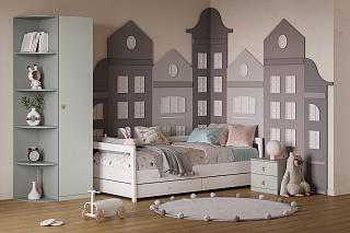 Детская стенка Банни - 2 МДФ Светло-Серый