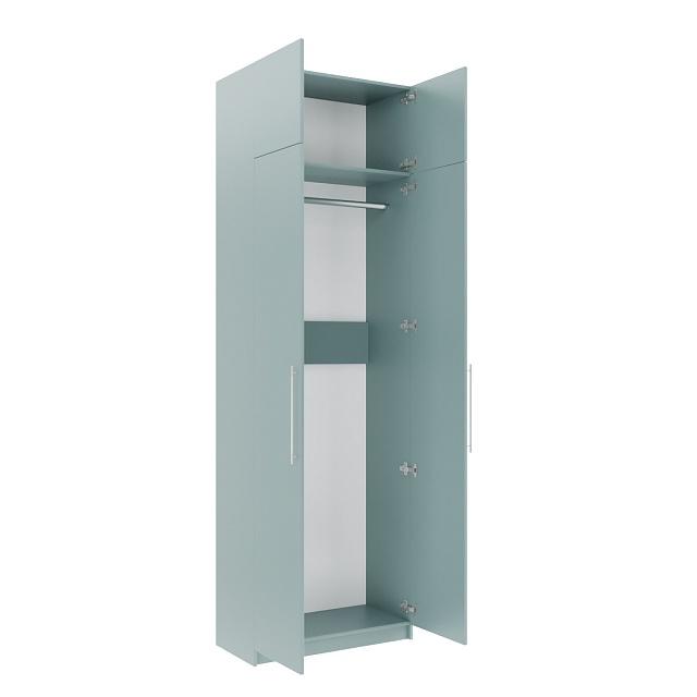 Шкаф распашной Калифорния - 2 с антресолью Сумеречный Голубой