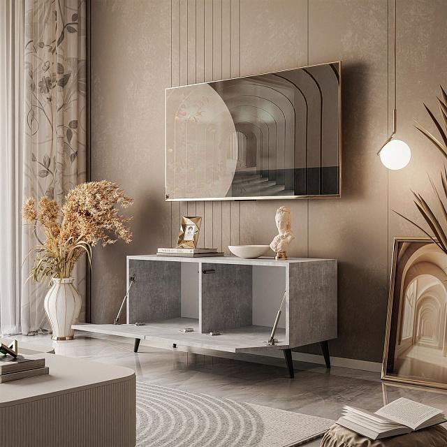 Тумба под ТВ Виго - 2 на ножках Ателье Светлое