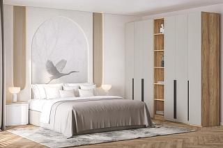 Шкаф распашной Хейсон - 12 Блэквуд Ячменный / Кашемир