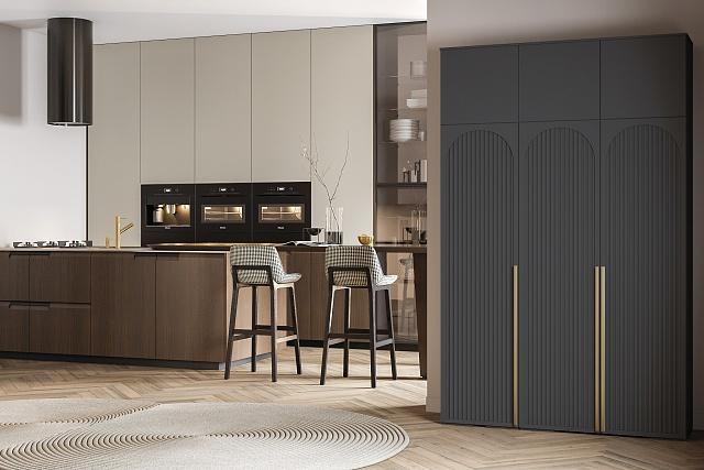 Шкаф распашной Рослин - 3 с антресолью Черный