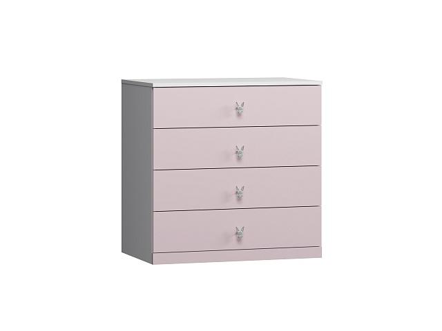 Комод Банни - 4 МДФ Розовый Лайт