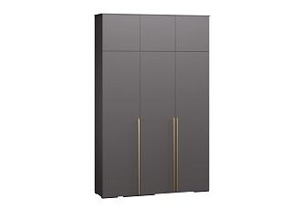 Шкаф распашной Эдинбург - 3 с антресолью Графит
