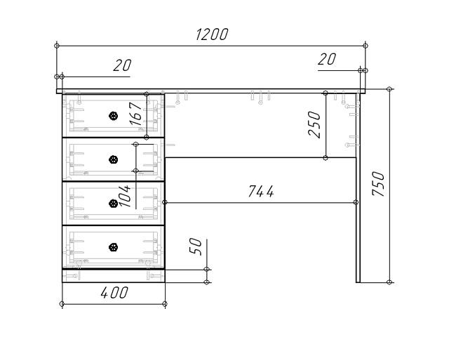 Письменный стол Скарабей - 2 МДФ Аквамарин