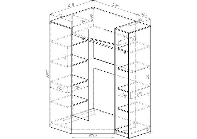 Шкаф-купе угловой Ромео - 2 Белый
