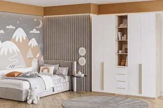 Шкаф распашной Хейсон - 21 Дуб Сонома / Белый