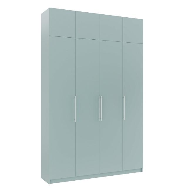 Шкаф распашной Калифорния - 4 с антресолью Сумеречный Голубой