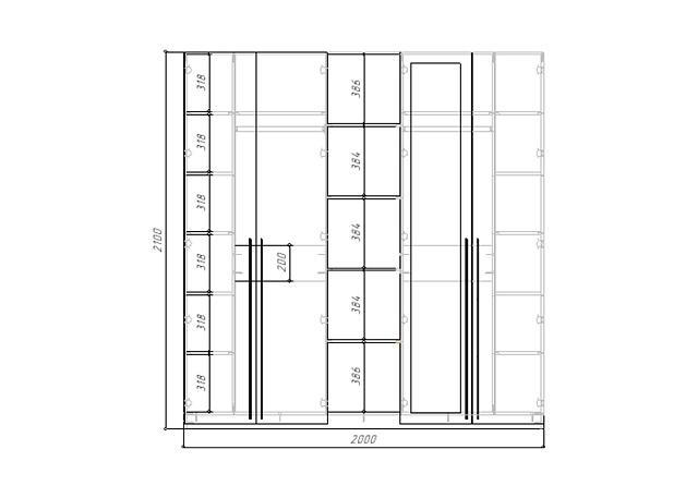 Шкаф распашной Лорена Пакс - 2.2 Черный