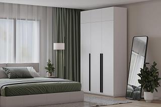 Шкаф распашной Лорена Пакс - 3 с антресолью Белый