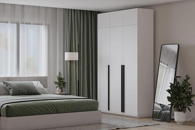 Шкаф распашной Лорена Пакс - 3 с антресолью Белый