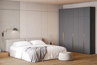 Шкаф распашной Эдинбург - 6 с антресолью Графит