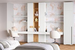 Шкаф распашной Лоренсе - 1 с антресолью Белый