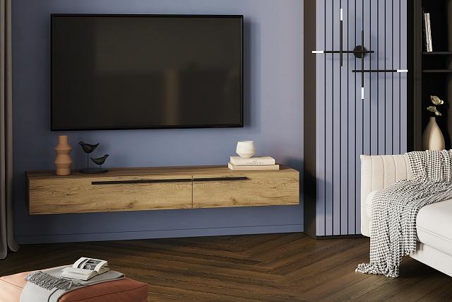 Тумба под ТВ подвесная Лорена Пакс - 3 Дуб Золотистый