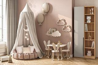 Шкаф распашной Хейсон - 27 Блэквуд Ячменный / Кашемир