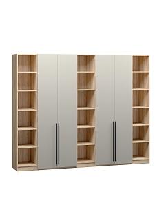 Шкаф распашной Хейсон - 12 Блэквуд Ячменный / Кашемир