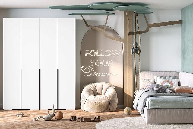 Шкаф распашной Солфорд - 4 Белый