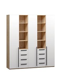 Шкаф распашной Хейсон - 15 Дуб Золотистый / Белый