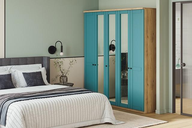 Шкаф распашной София РАХ - 9 МДФ Аквамарин