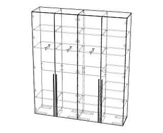 Шкаф распашной Мори - 7 Черный