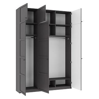 Шкаф распашной Скаген - 3 с антресолью Графит