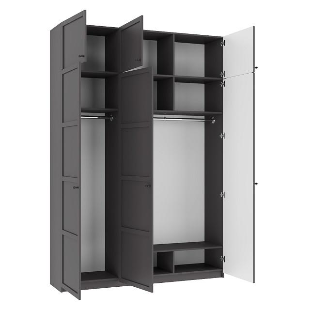 Шкаф распашной Скаген - 3 с антресолью Графит