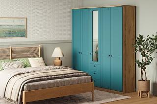 Шкаф распашной София РАХ - 17 МДФ Аквамарин