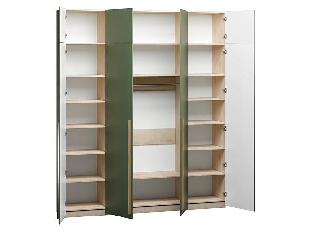 Шкаф распашной Микос - 4 МДФ с антресолью Шарли Green