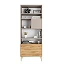 Стеллаж Скарлет - 3 Дуб Золотистый / Кашемир