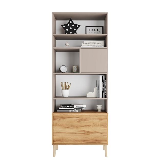 Стеллаж Скарлет - 3 Дуб Золотистый / Кашемир