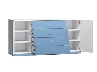 Комод Банни - 3 МДФ Пастельно-Синий